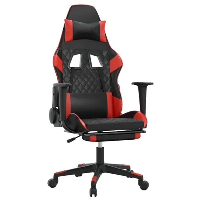 Produktbild von vidaXL Gaming-Stuhl mit Fußstütze Schwarz und Rot Kunstleder