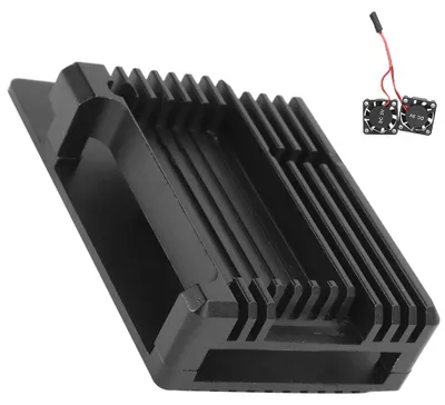 Image de Boîtier de protection en alliage d'aluminium pour Raspberry Pi 3 B, 2B et 3B avec ventilateur de refroidissement