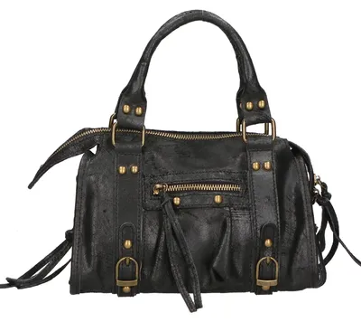 Produktbild von Erisia Wildledertasche Damen Abnehmbare Schulterriemen Italy Black B UNICA 25x15x10 cm