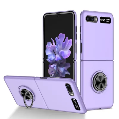 Obrázek produktu pro Tenké tvrdé PC pouzdro pro Samsung Galaxy Z Flip 5G, s prstencovým stojánkem Fialová