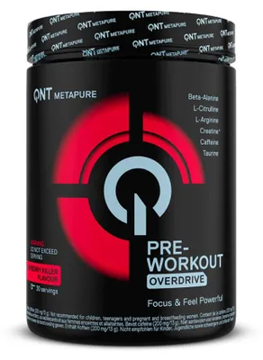 Produktbild von QNT Pre-Workout Overdrive (30 Serv) Raspberry Killer - Pre-Workout - Pre-Workout Booster