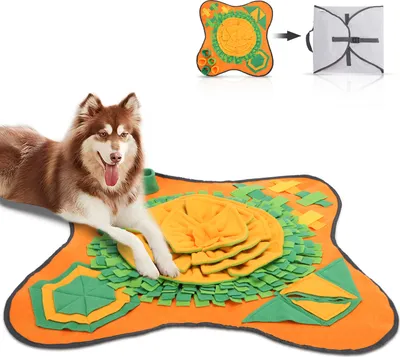Produktbild von Schnüffelteppich für Hunde Riechen Trainieren Intelligenzspielzeug Futtermatte Trainingsmatte für Haustier Hunde Katzen,70 * 70cm Orange