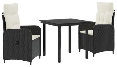 Image de Ensemble de canapé avec coussins (3 pièces) noir et blanc crème