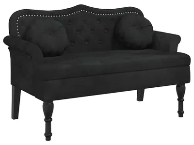Obrázok produktu pre vidaXL Lavica s vankúšmi čierna 120,5 x 65 x 75 cm zamat