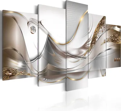 Produktbild von Leinwandbilder 200x100 cm a-A-0004-b-o Vlies Leinwandbild 5 tlg Kunstdruck modern Wandbilder XXL Wanddekoration Design Wand Bild BLUMEN ABSTRAKT