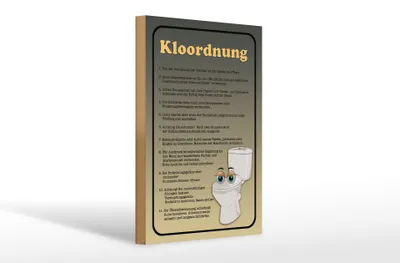 Produktbild von Holzschild Spruch 20x30cm Kloordnung Toilette WC Regeln