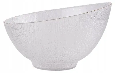 Zdjęcie produktu dla Salaterka Szklana 22Cm Elegancka Złoty Rant Miska Dekoracyjna Na Sałatki