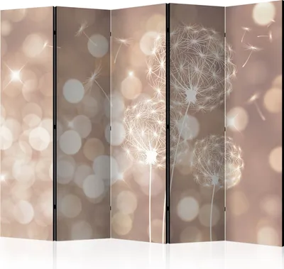 Produktbild von Akusticher Raumteiler Pusteblumen Foto Paravent 225x172 cm beidseitig auf Vlies-Leinwand bedruckt Akustikschaum Trennwand Spanische Wand Sichtschutz Home Office Blumen Natur b-C-0122-z-c