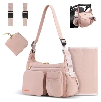 Produktbild von Wickeltasche 2-in-1 mit Schulterriemen, 13 l, leichte Kindertasche, für Kinderwagen