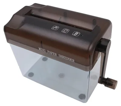 Imagen del producto de Destructora de papel portátil mini - Destructora de documentos manual - Compacta y fácil de usar - Color - Para oficina y hogar - Formato A6...