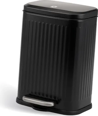 Obrázek produktu pro koš na kosmetiku eluno, pedálový koš, objem 6 litrů, odpadkový koš do koupelny, kuchyně, ložnice s vyjímatelným vnitřním plastovým košem, černý