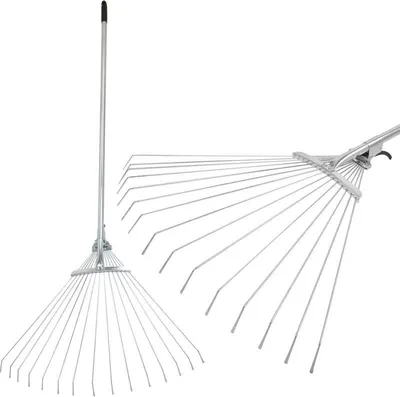 Produktbild von Laub Rechen Strend Pro R116-85, 15 Zinken, Fächerform, 850 g, Metallstiel