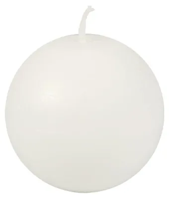 Produktbild von PAPSTAR Kugelkerze Ø 80 mm, weiß, 100 % Stearin, dekorativ | Packung (1 Stück)