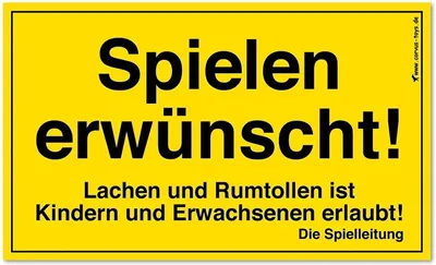 Produktbild von Kids at Work Schild Spielen erwünscht!, 1Stück