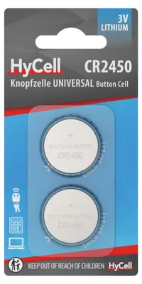 Immagine prodotto di HyCell Batteria a bottone al litio CR2450 3V, 2 pezzi