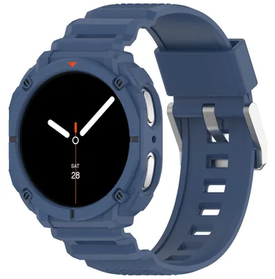 Produktbild von TPU Hülle mit Armband für Samsung Galaxy Watch 8 44mm integriert 2 in 1 Blau