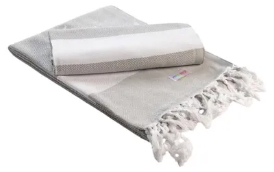 Produktbild von ARTG - "Hamamzz Marmaris Deluxe" Handtuch LT3609 (Einheitsgröße) (Hellgrau/Weiß)