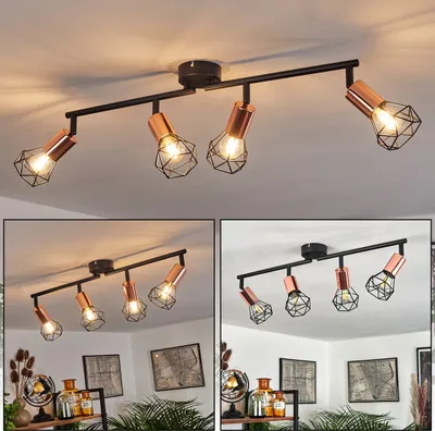 Produktbild von Borio »Borio« 4-flammige Deckenlampe aus Metall in Schwarz/Kupferfarben