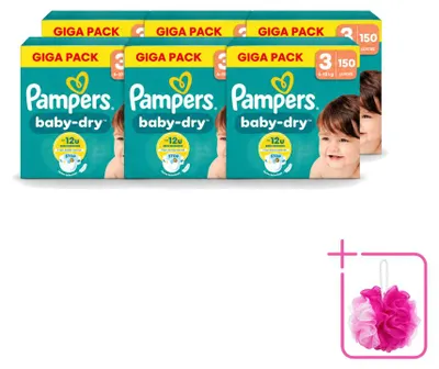 Obrázek produktu pro 6 kusů plen Pampers Baby-Dry, velikost 3 - výhodný balení