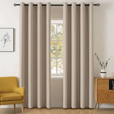 Immagine prodotto di Tende oscuranti - Pannelli isolanti - Per oscurare la camera da letto - Tessuto a tre strati - 225x140 cm - Color tortora