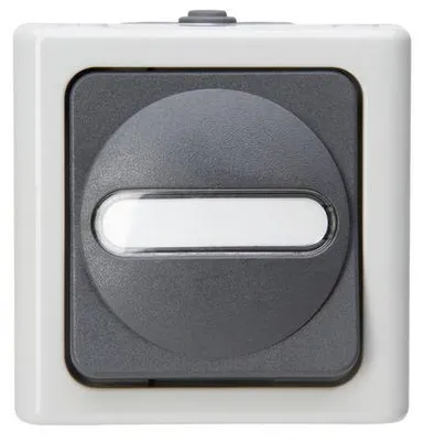 Obrázok produktu pre Kopp 561456001, Tlačidlový spínač, 1P, Termoplastik, Šedá, Biela, IP44, 78 mm