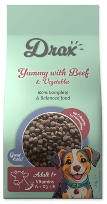 Productafbeelding van Drax Adult hondenvoer met rundvlees en groenten, 3 kg