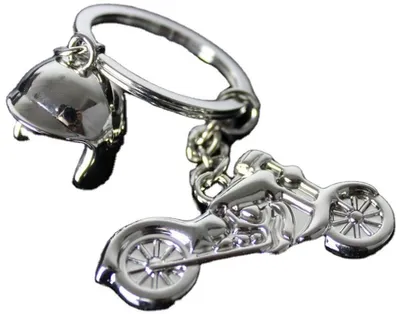 Produktbild von Go Go Gadget – Schlüsselanhänger – Motorrad + Helm – Motorrad-Enthusiasten – kompakt – 1 Stück – silberfarben