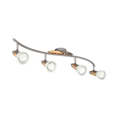 Produktbild von Lindby Deckenleuchte Marena, 4-flg., Glas, Holz, 83 cm lang