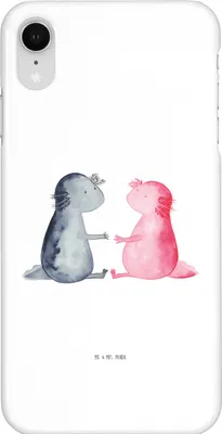 Produktbild von Mr. & Mrs. Panda Iphone XR Handyhülle Axolotl Liebe - Weiß - Geschenk, Lurch, Handy Case, Große, Premium Kunststoff