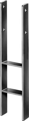 Immagine prodotto di Alberts 213718 Supporto per montante ad H, acciaio inox, larghezza netta 91 mm, altezza totale 600 mm, spessore materiale 4 mm