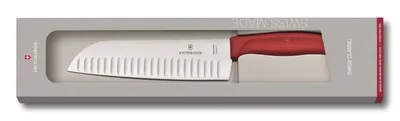 Produktbild von VICTORINOX Santokumesser Swiss Classic Küchenmesser Kullenschliff rot 6.8521.17G