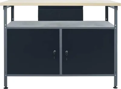 Produktbild von vidaXL Werkbank Schwarz 120x60x85 cm Stahl
