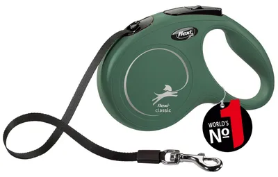 Produktbild von flexi Classic M Roll-Leine 5m olivgrün für Hunde bis 25kg Gurt Hundeleine