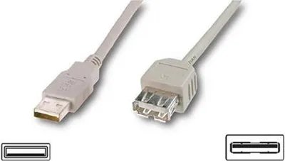 Zdjęcie produktu dla LogiLink 3m USB 2.0, 3 m, USB A, USB A, USB 2.0, Męska/Żeńska, Szary