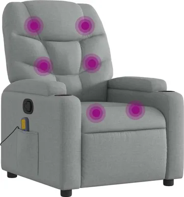 Produktbild von vidaXL Massagesessel Hellgrau Stoff