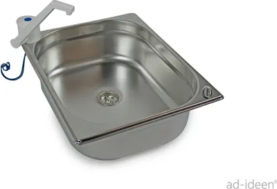 Immagine prodotto di Lavello in acciaio inox Lavello da campeggio + scarico 325x265x100 Rubinetto T4 T5 T6