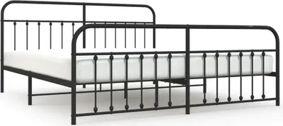 Obrázek produktu pro vidaXL Postel s čelem a nohama kovová černá 200x200 cm