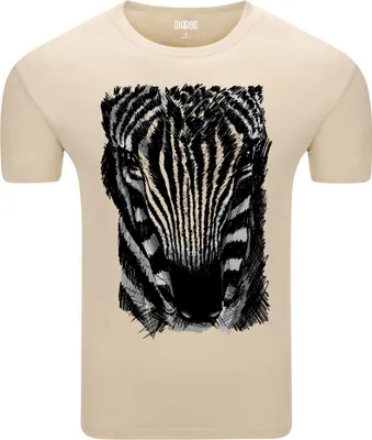 Obrázok produktu pre Diarbo pánske tričko s potlačou milovníka zvierat zebra beige veľkosť M