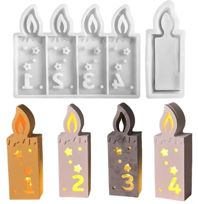 Produktbild von Silikonform Weihnachten Tannenbaum Schneeflocke für DIY Gießformen Kerzen Seifen Wachs