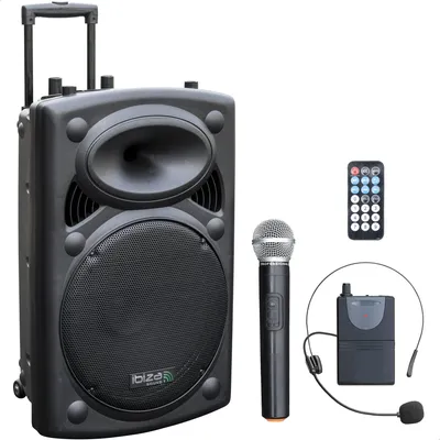 Productafbeelding van Ibiza PORT15VHF-BT: Draadloze Bluetooth-luidspreker, 400W RMS, met microfoon