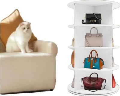 Image de Étagère à chaussures, design pivotant à 360°, grande capacité, BLANC