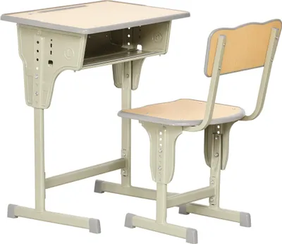 Image de HOMCOM Bureau enfant Vintage style pupitre d'écolier - ensemble bureau et chaise réglable - case de rangement, bracket, range-stylos - acier kaki MDF aspect bois clair