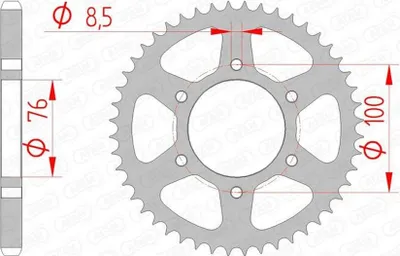 Produktbild von AFAM Kettenrad Stahl Standard - 428