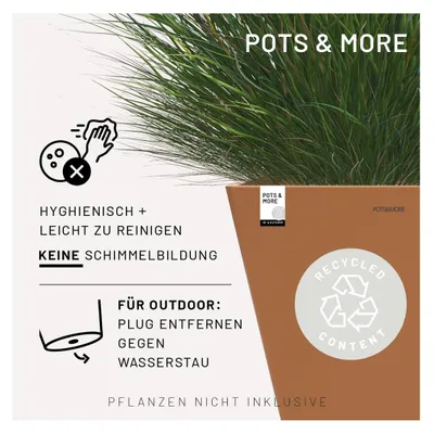 Image de POTS&MORE Pflanztopf Prismo 50, ø 50 cm quadratisch Grau Höhe 40,5 cm