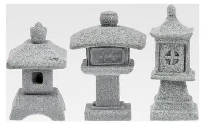 Produktbild von Miniatur Zen Garten Japanische Gartendekoration: 3 Stile Pagode Laterne Statue Japanische Pagode Lampe Laterne Steinfiguren für Landschaft Balkon Terrasse Veranda Gartenkunst Ornament