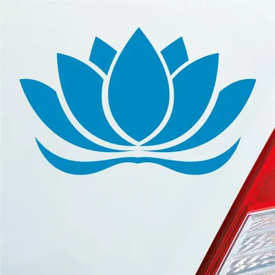 Produktbild von Auto Aufkleber Lotusblüte Lotus Blüte Blume Pflanze Seerose 16x10 cm Hellblau Sticker Heckscheibenaufkleber