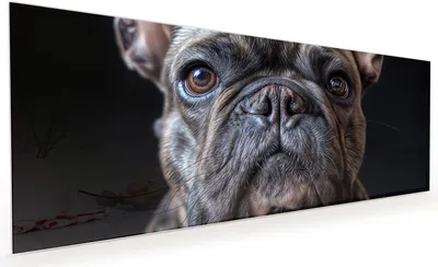 Produktbild von Küchenrückwand Spritzschutz Glas mit Motiv Bulldoggenportrait 40 x 40 cm
