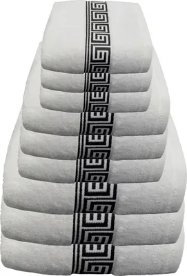 Produktbild von Julie Julsen Handtuch Sets 600g/m² WEIß-SCHWARZ,9 tlg. 3 Bade- 3 Hand- 3 Gästetücher