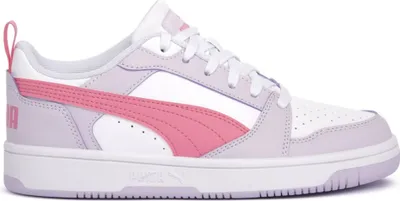 A side view of a Puma Rebound V6 Lo Jr sneaker.