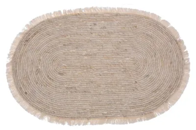 Ovaler Maisblatt-Teppich mit Fransen, 80 x 50 cm
